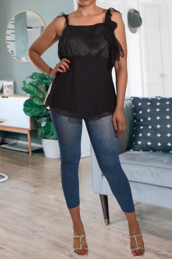 Black Sleeveless Ruffle Top - StylePhase SA