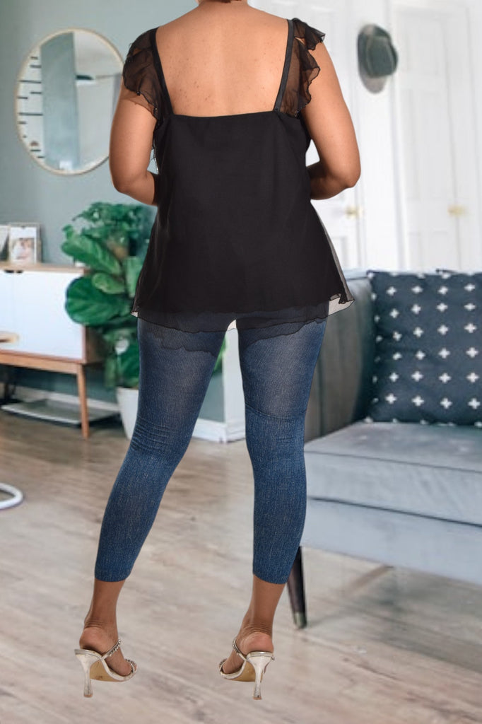 Black Sleeveless Ruffle Top - StylePhase SA