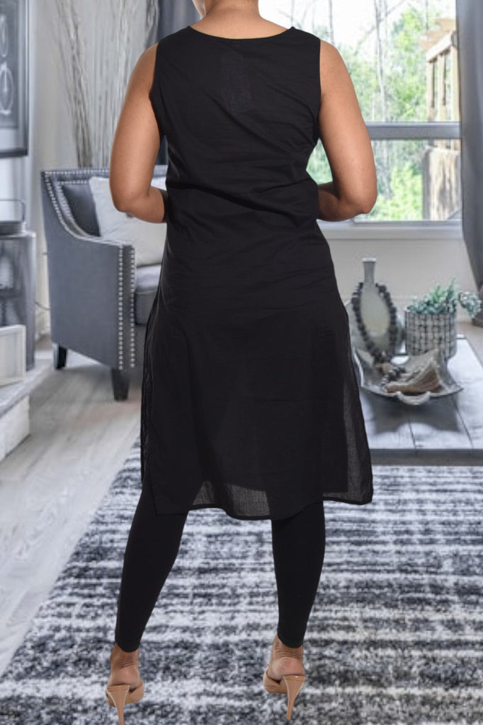 Black Sleeveless Slit Dress - StylePhase SA