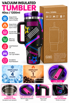 Black star print tumbler features