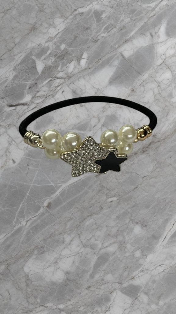 Black Stretch Bracelet With Pearls - StylePhase SA