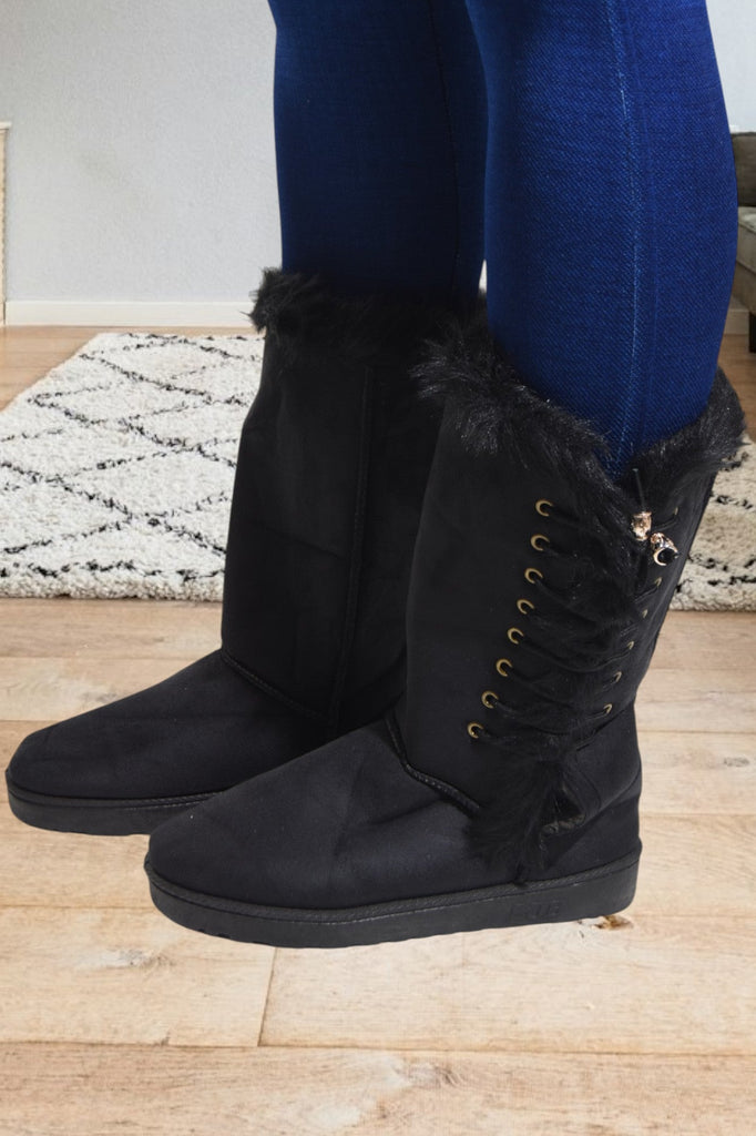 Black Tie Fur Boots - StylePhase SA