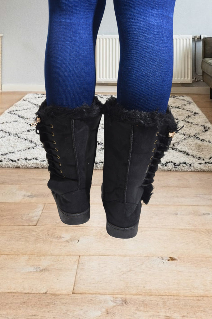 Black Tie Fur Boots - StylePhase SA