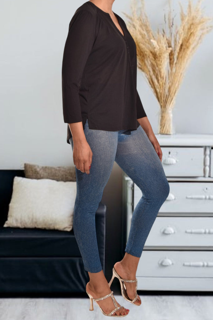 Black V Neck Blouse - StylePhase SA