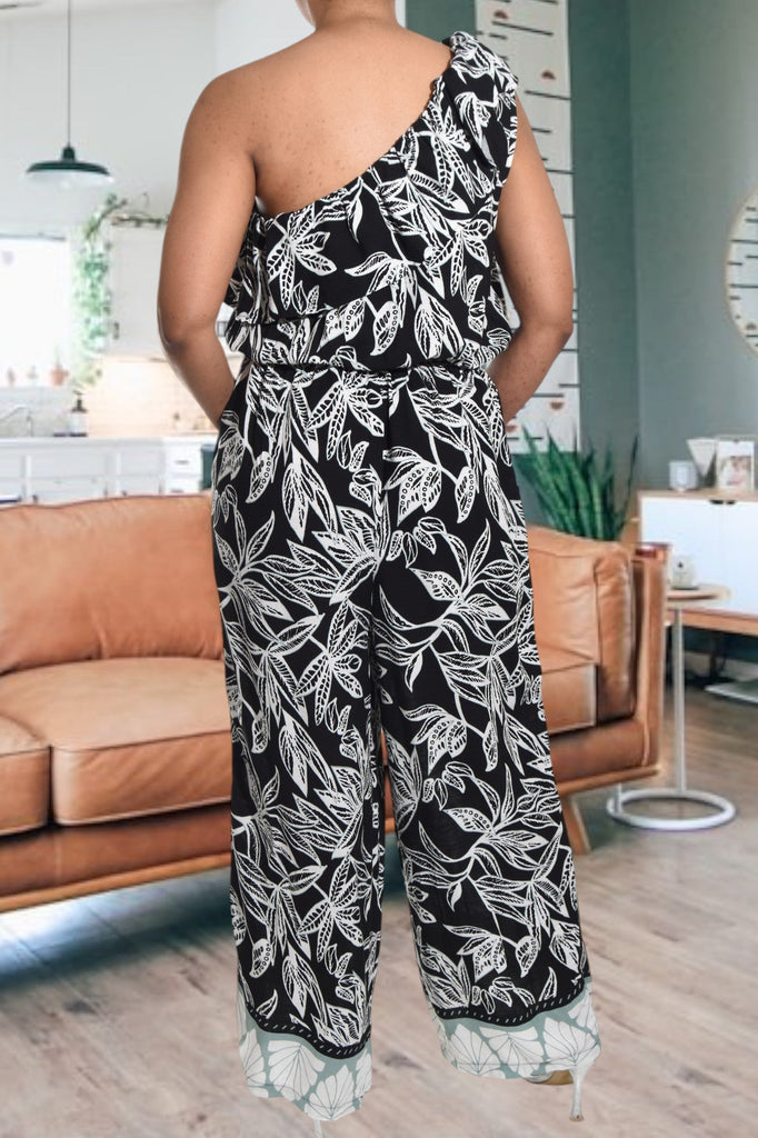 Black Vcay Floral Print Jumpsuit - StylePhase SA