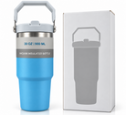 Blue 900ml insulated bottle feature guide