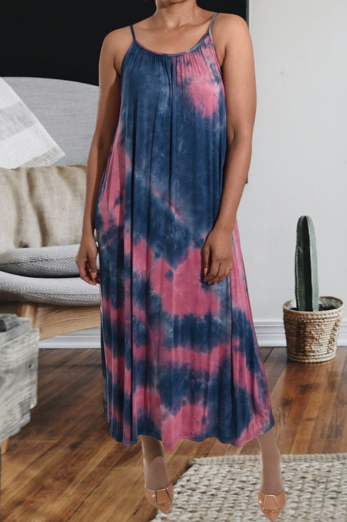 Blue And Pink Maxi Dress - StylePhase SA