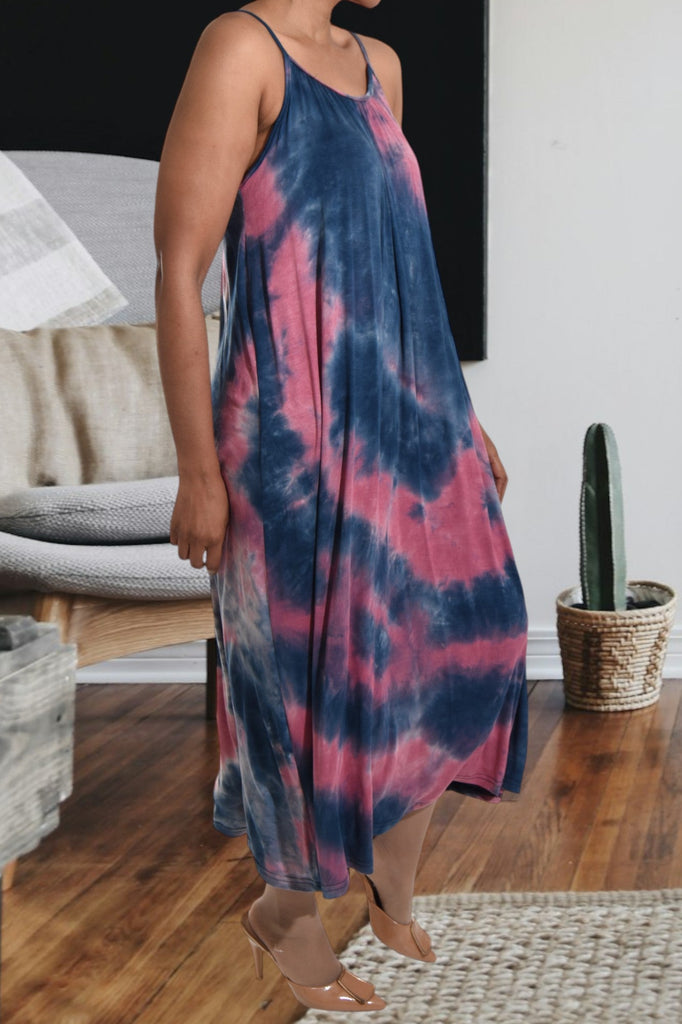 Blue And Pink Maxi Dress - StylePhase SA