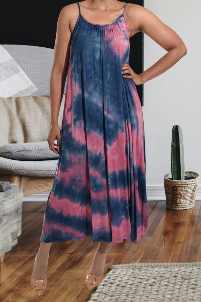 Blue And Pink Maxi Dress - StylePhase SA