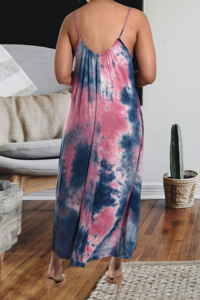 Blue And Pink Maxi Dress - StylePhase SA