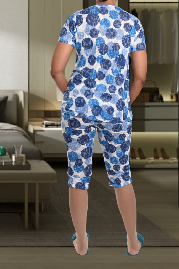 Blue And White 3/4 Pyjama Set - StylePhase SA