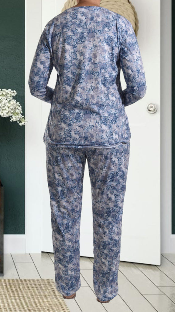Blue And White Long Pocket Pj Set - StylePhase SA