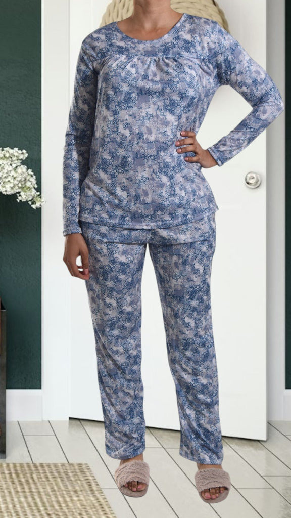 Blue And White Long Pocket Pj Set - StylePhase SA