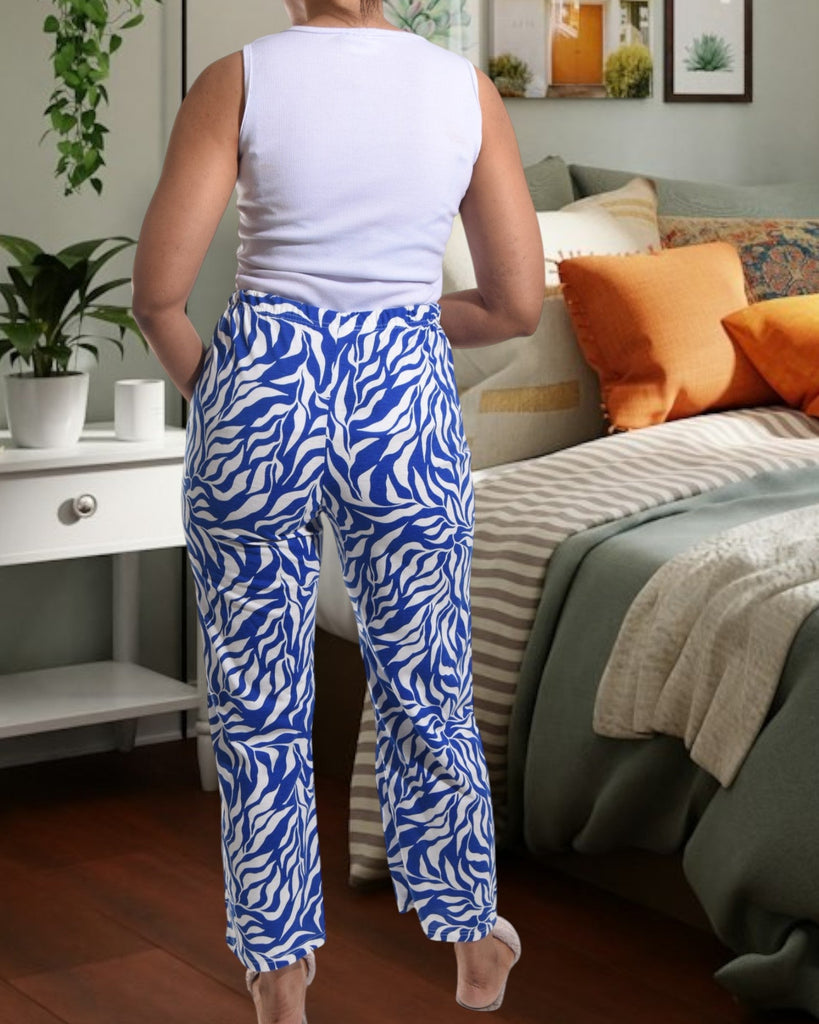 Blue And White Long Sleep Pants - StylePhase SA