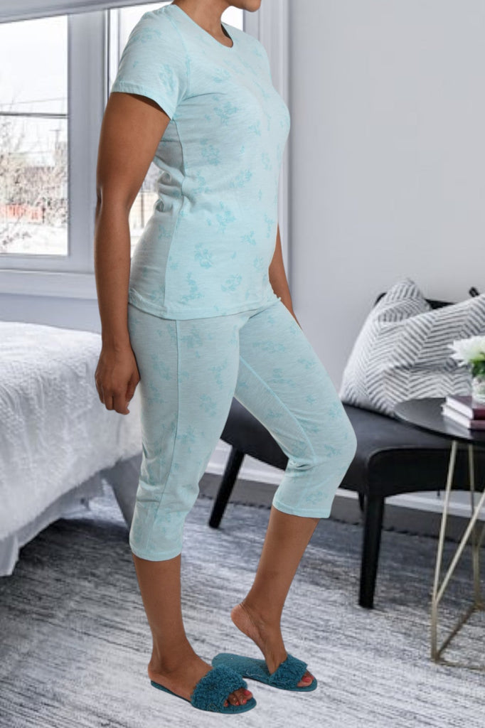 Blue Cotton 3/4 Pj Set - StylePhase SA