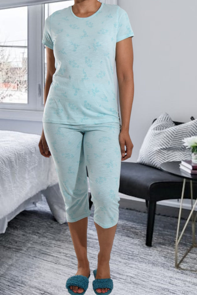 Blue Cotton 3/4 Pj Set - StylePhase SA