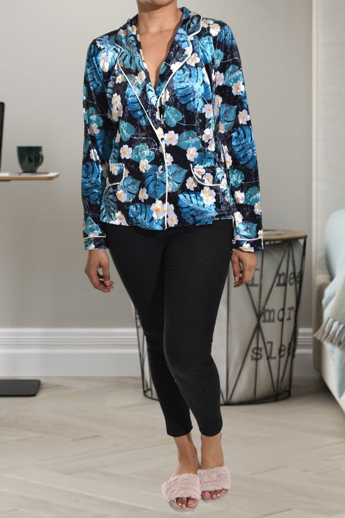 Blue Floral Pj Top - StylePhase SA