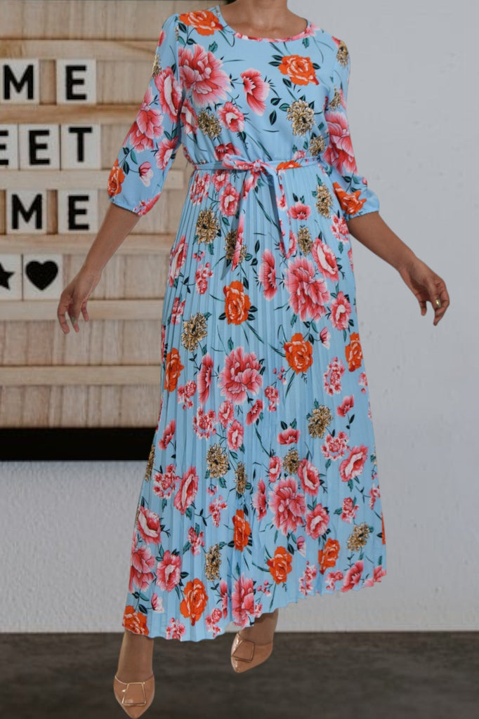 Blue Floral Pocket Maxi Dress - StylePhase SA