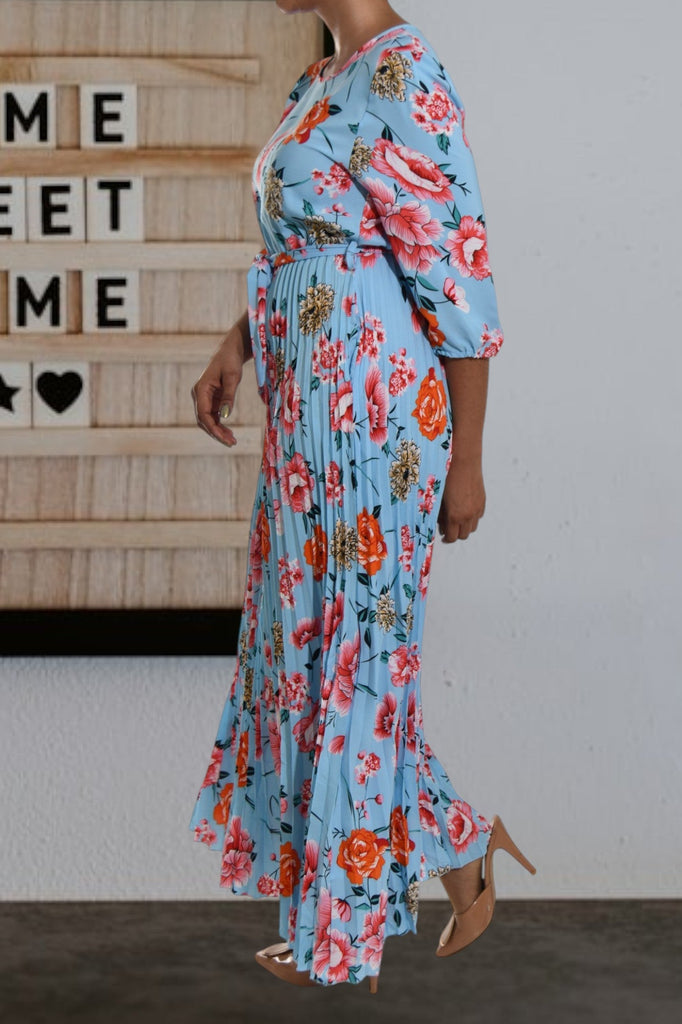 Blue Floral Pocket Maxi Dress - StylePhase SA