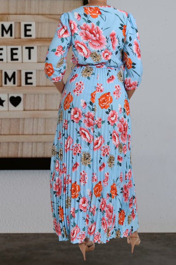 Blue Floral Pocket Maxi Dress - StylePhase SA