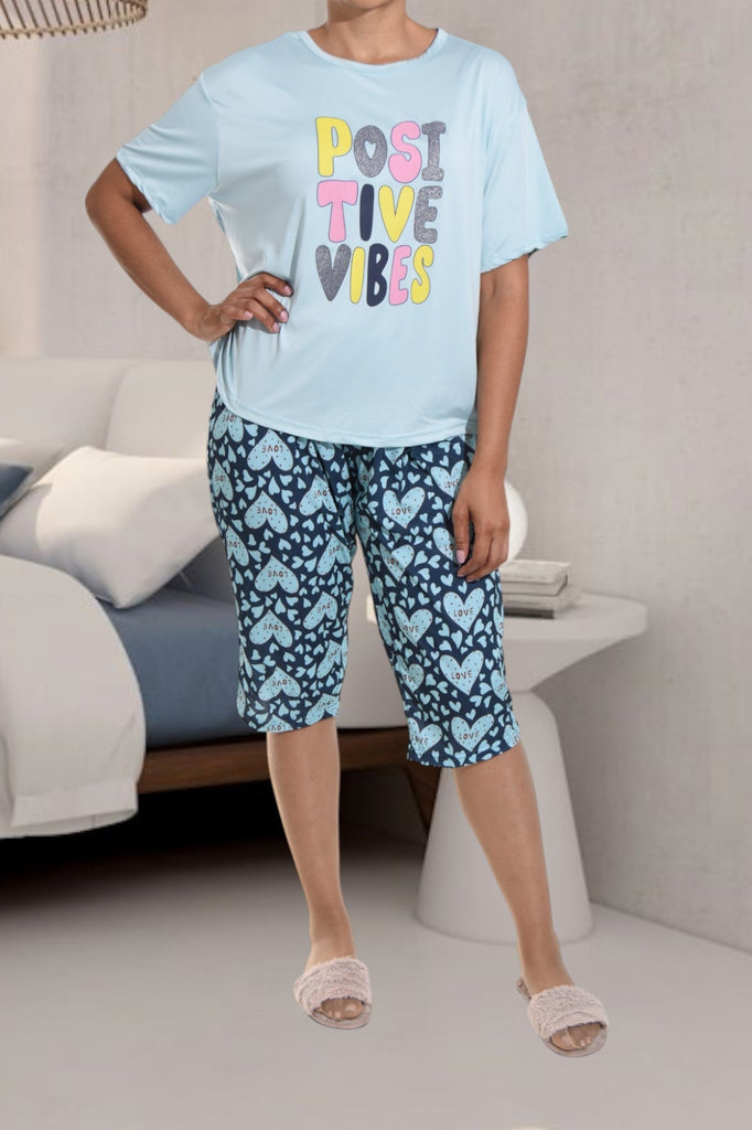 Blue Heart Positive Vibe 3/4 Pj Set - StylePhase SA