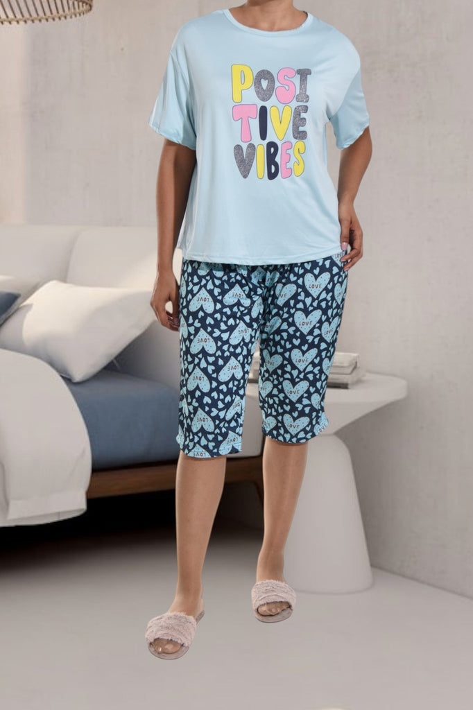 Blue Heart Positive Vibe 3/4 Pj Set - StylePhase SA