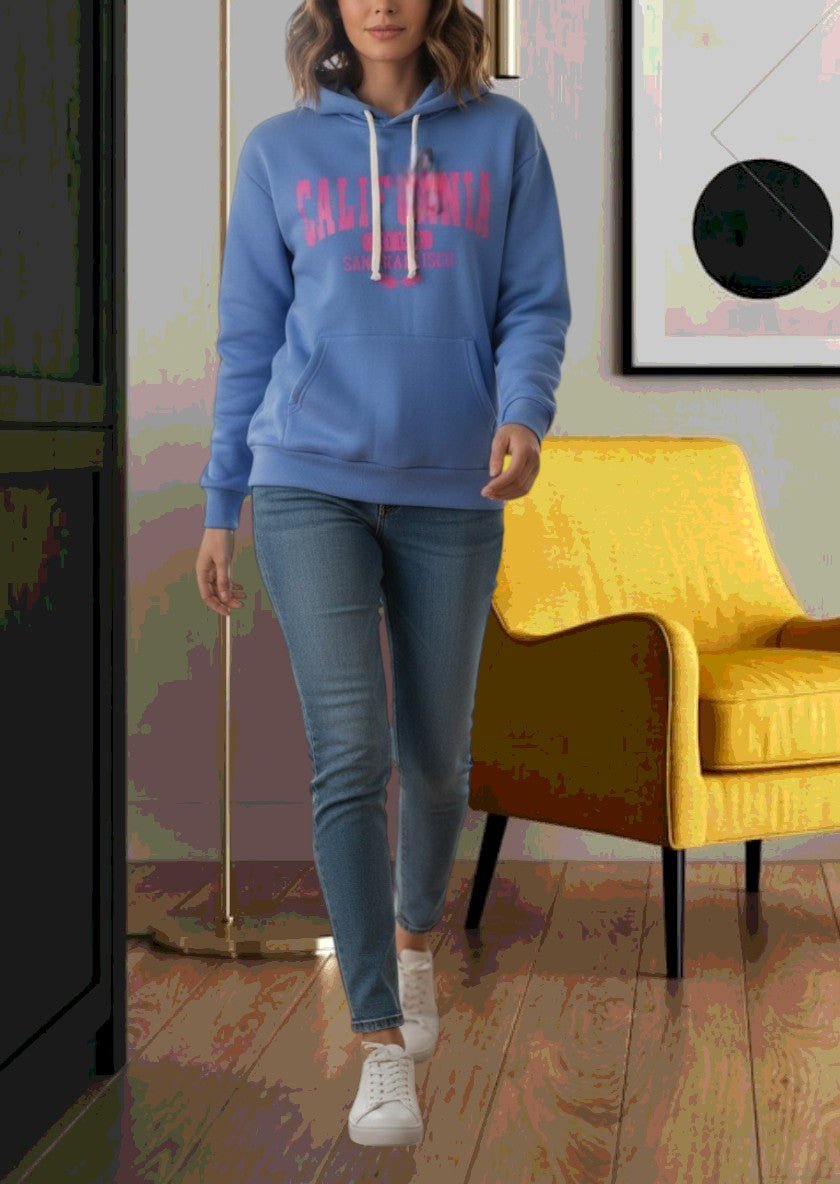 Blue Milano Hoody Fleece Top - StylePhase SA