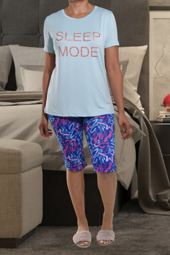 Blue Multi Color Sleep Mode Printed 3/4 Pj Set - StylePhase SA