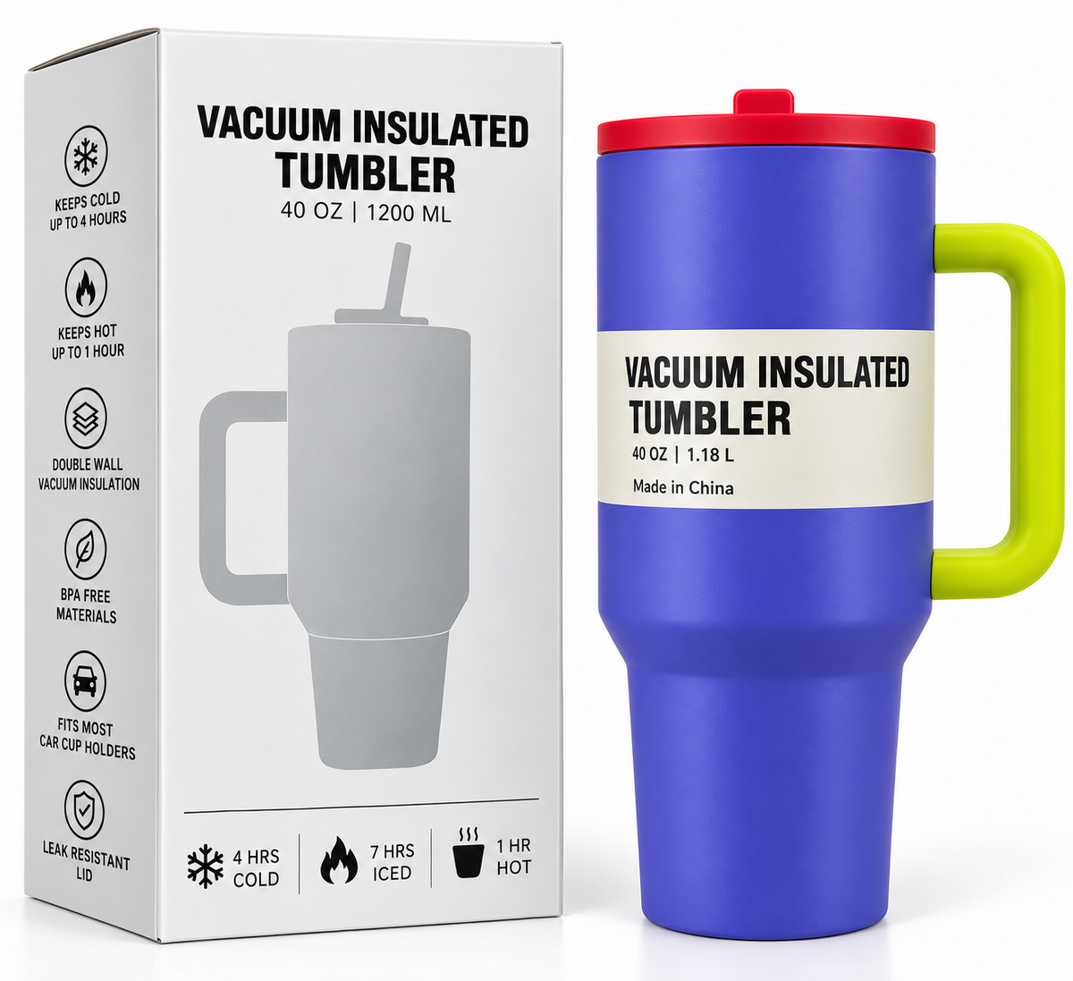 Blue multicolour tumbler with retail box