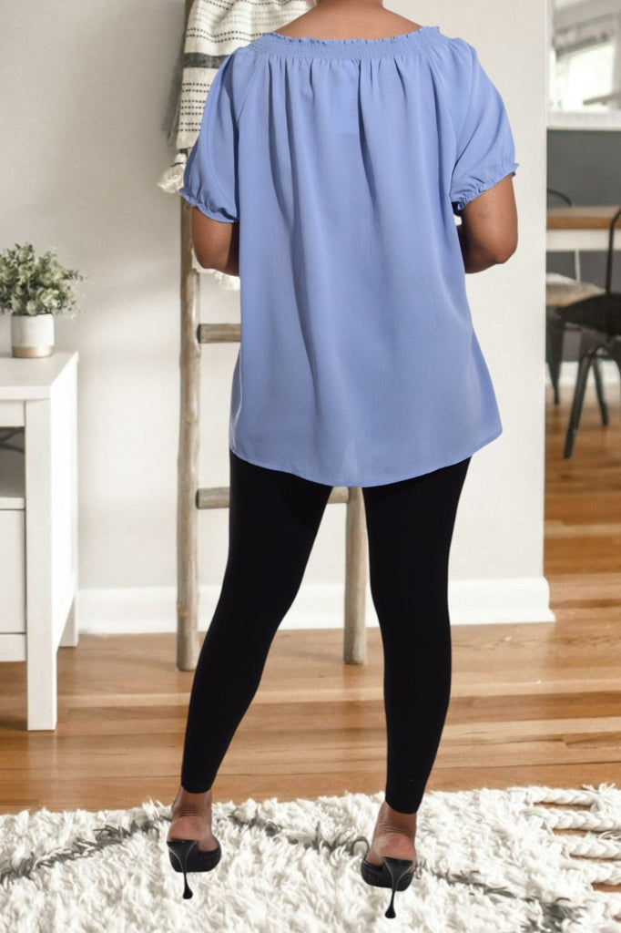 Blue Off Shoulder Blouse - StylePhase SA