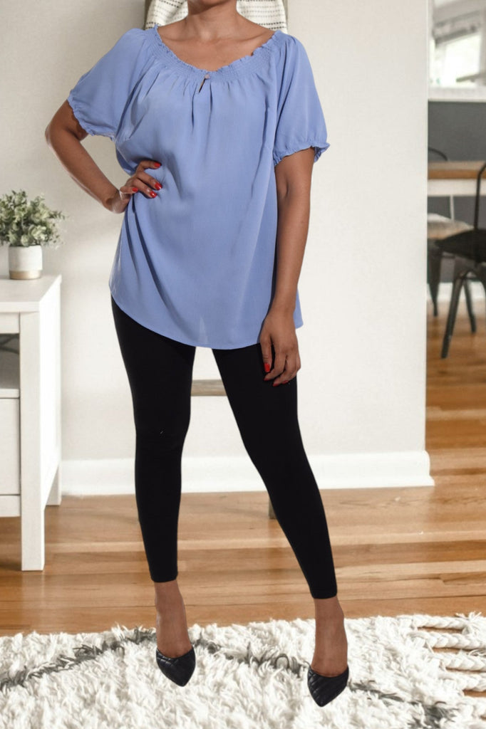 Blue Off Shoulder Blouse - StylePhase SA