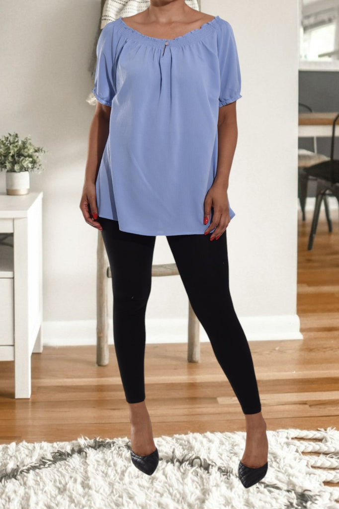 Blue Off Shoulder Blouse - StylePhase SA