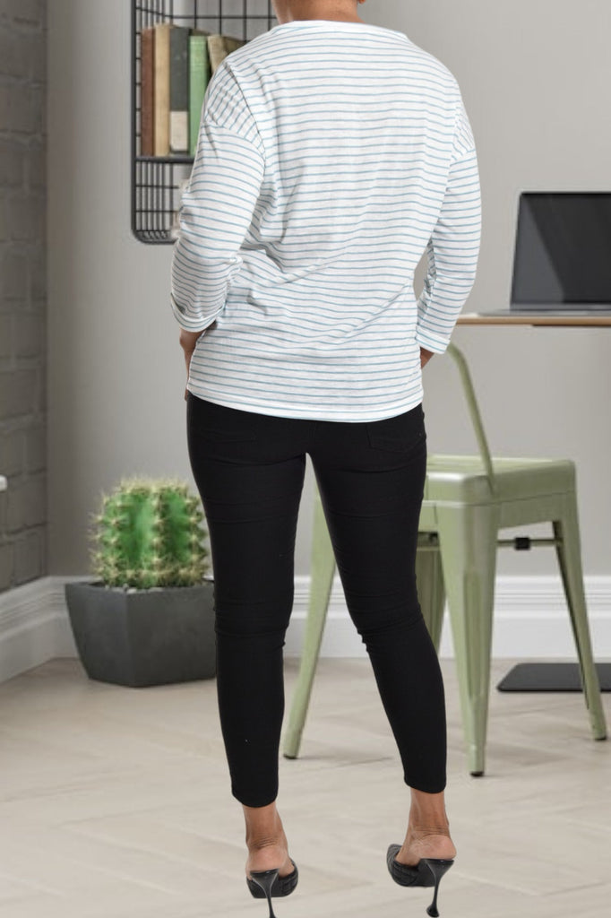 Blue Stripe Long Sleeve Top - StylePhase SA