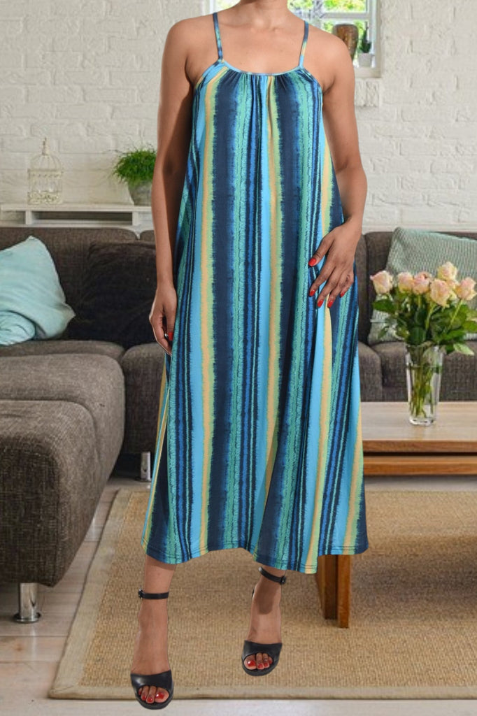 Blue Stripe Strappy Maxi Dress - StylePhase SA