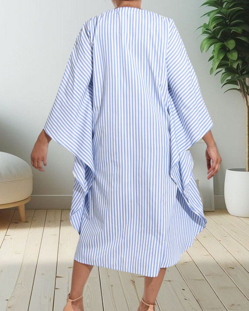 Blue Striped Oversized Dress - StylePhase SA