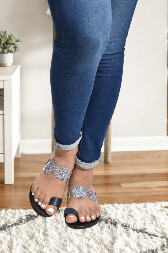 Blue Toe Ring Glitter Sandal - StylePhase SA