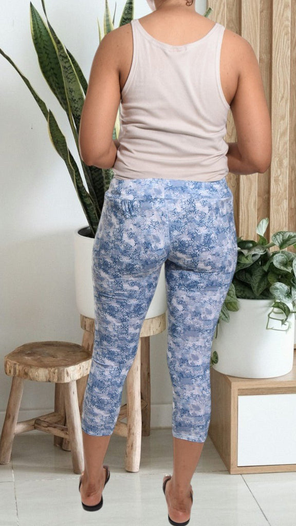 Blue/Grey Floral Tights - StylePhase SA