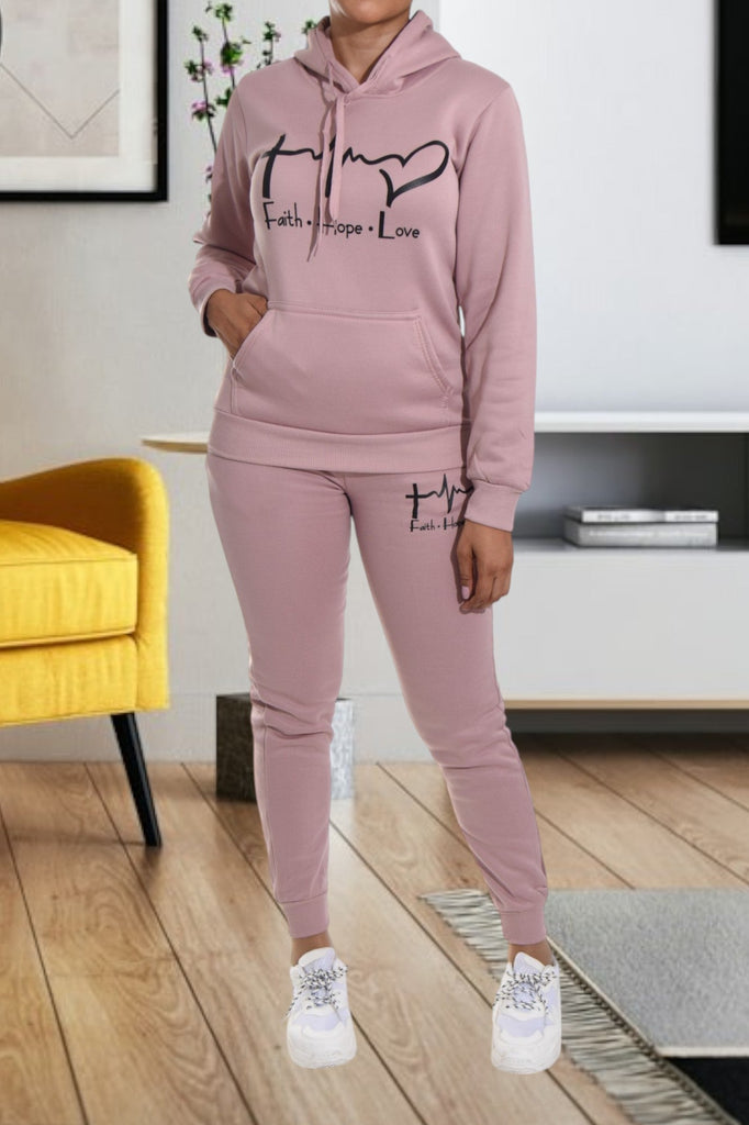 Blush Love Fleece Tracksuit - StylePhase SA