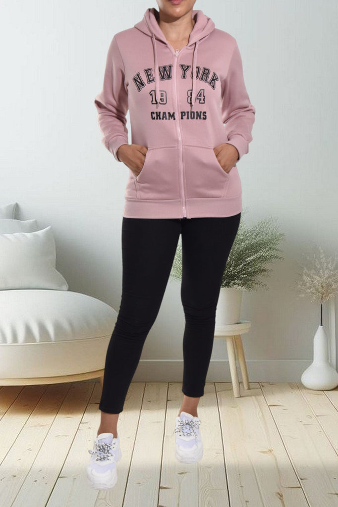 Blush New York Zip Up Hoody - StylePhase SA