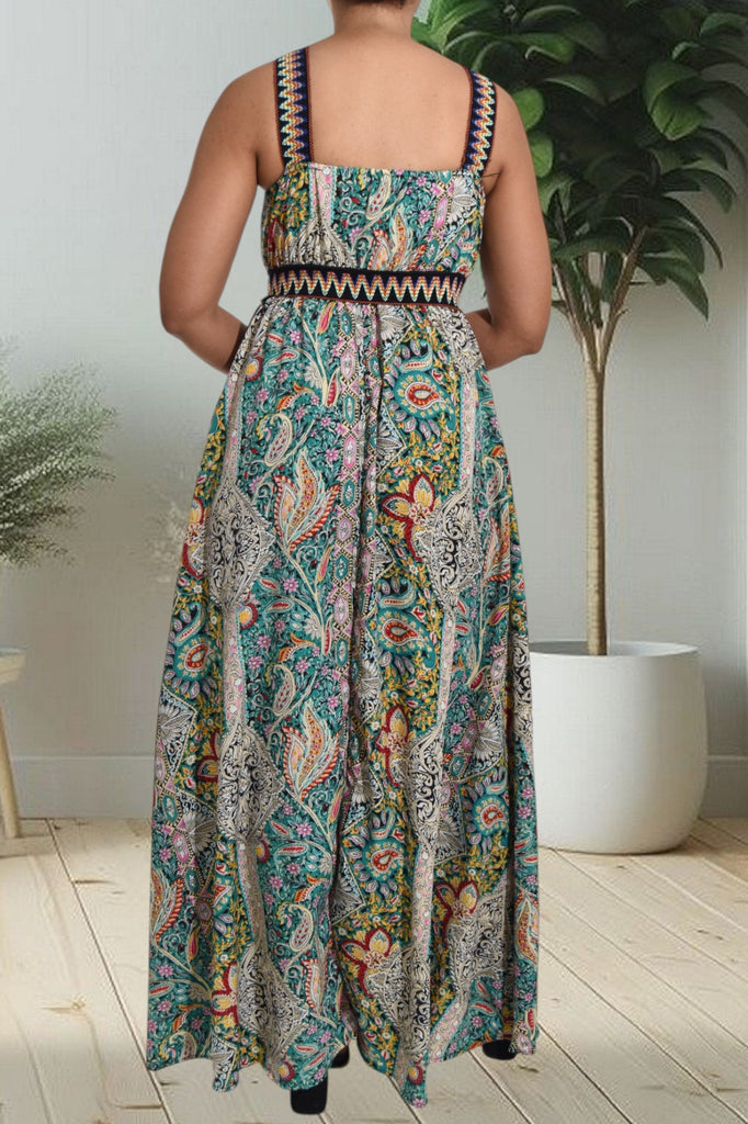 Boho Green Halter Neck Dress - StylePhase SA