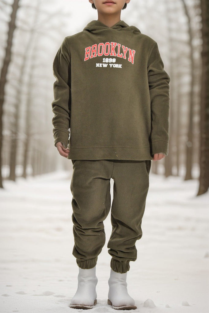 Boys Olive Polar Fleece Track Top Only - StylePhase SA