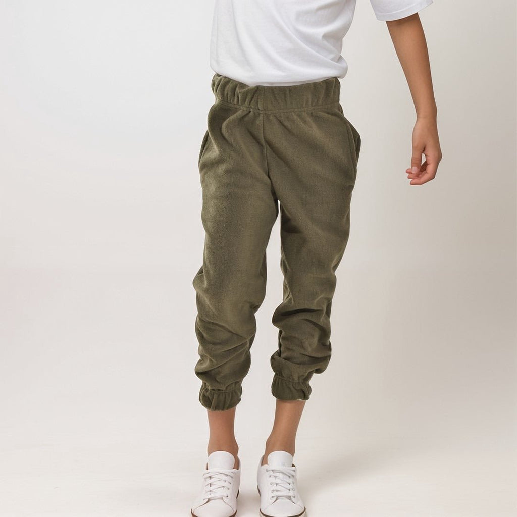 Boys Olive Polor Fleece Track Pants Only - StylePhase SA