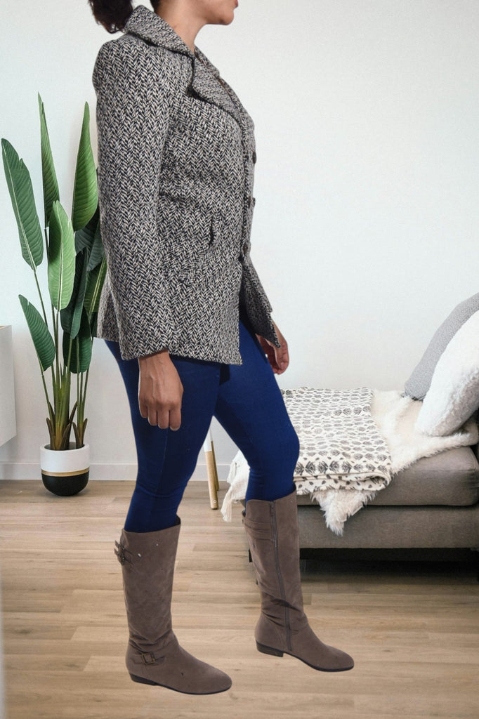 Brown And Cream Blazer Coat - StylePhase SA