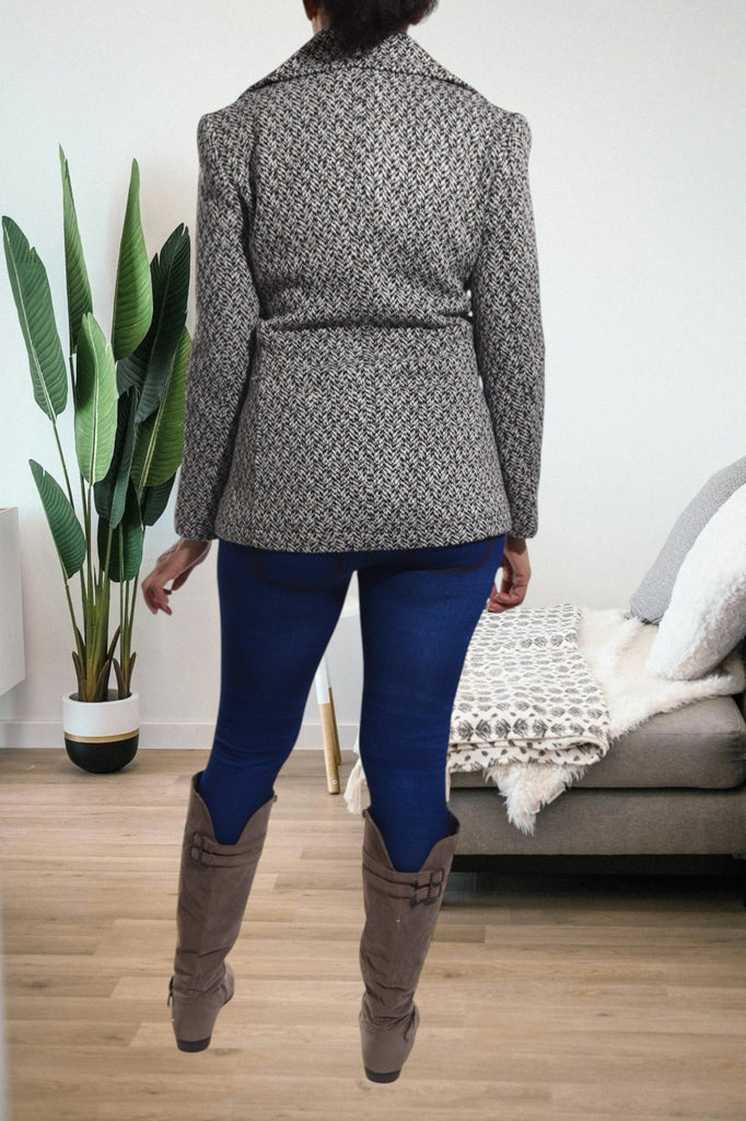 Brown And Cream Blazer Coat - StylePhase SA