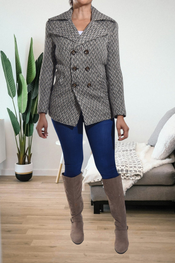 Brown And Cream Blazer Coat - StylePhase SA