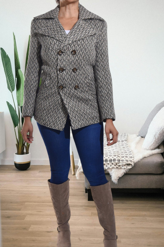 Brown And Cream Blazer Coat - StylePhase SA