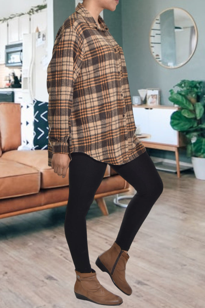 Brown And Cream Flannel Shirt - StylePhase SA