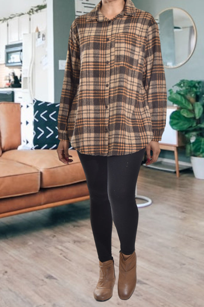 Brown And Cream Flannel Shirt - StylePhase SA