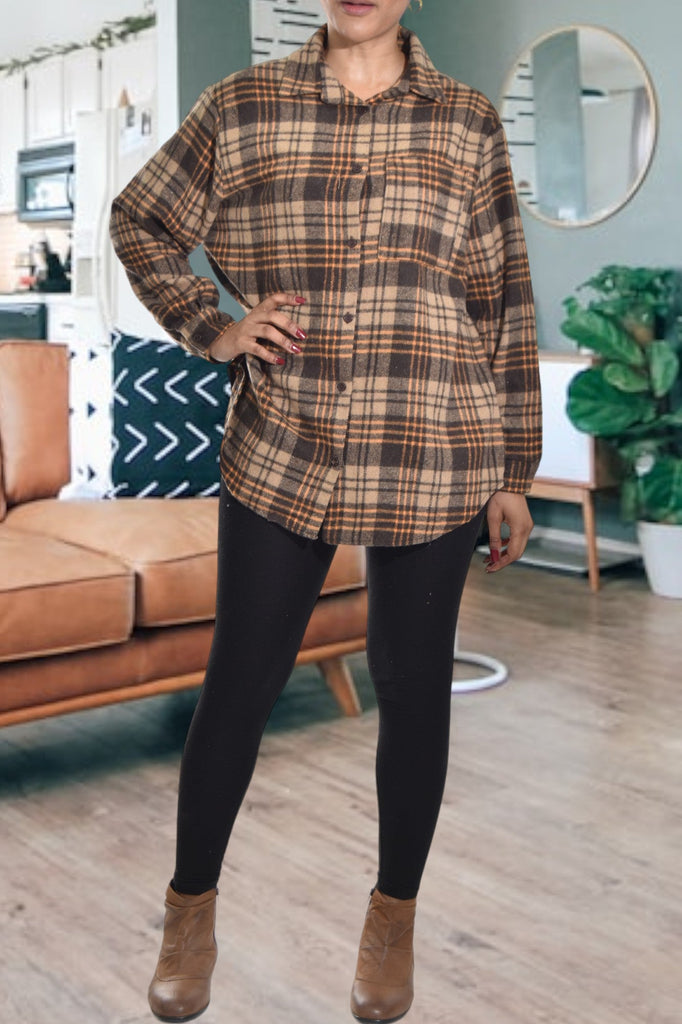 Brown And Cream Flannel Shirt - StylePhase SA