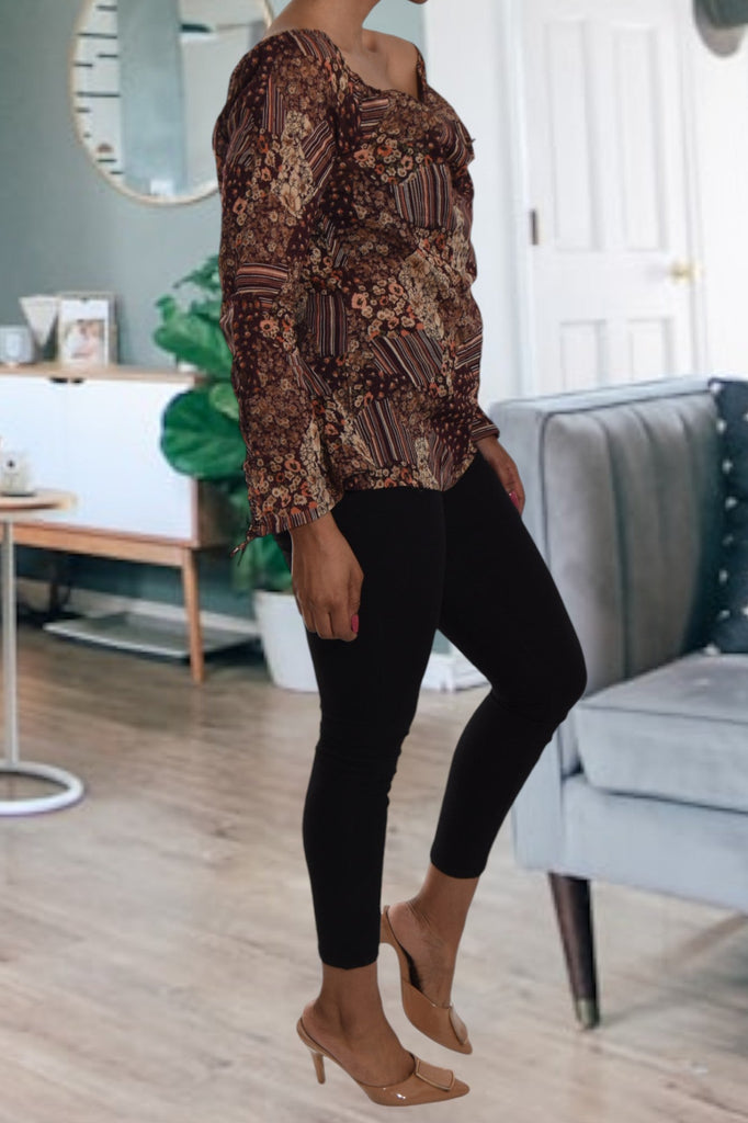 Brown Chiffon Blouse - StylePhase SA